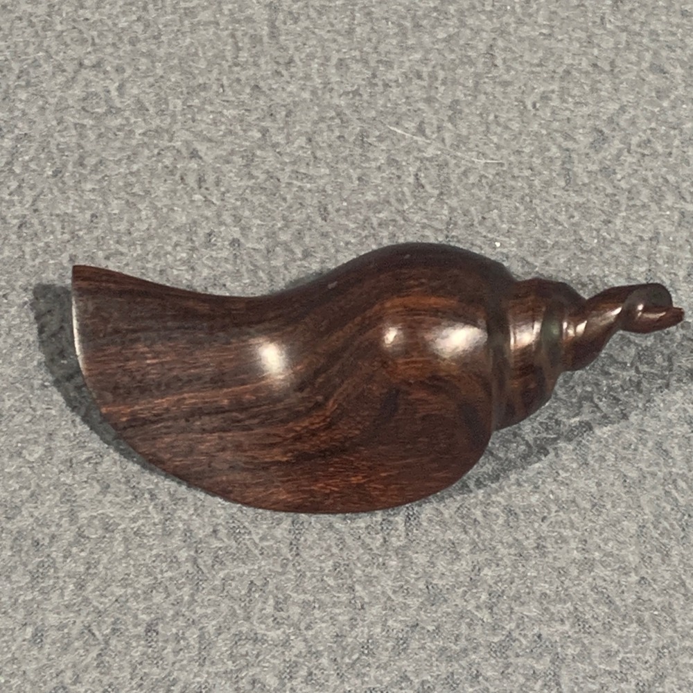 Vintage Hand Carved Ironwood Conch Shell Sculpture Nautical Decor 4.5"